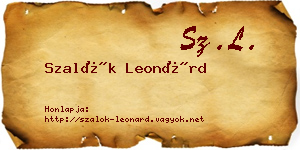 Szalók Leonárd névjegykártya